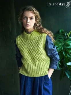Womens Irish Knitwear|Cashmere And Merino Wool Sweaters*Sweater Shop Trellis Crop Vest Apple Green