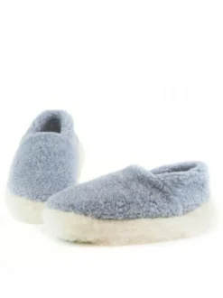 Wool Slippers|Slippers*Sweater Shop Unisex Merino Wool Slippers Light Blue