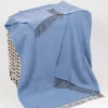Cashmere & Merino Throws*Sweater Shop Wool and Cashmere Blue Herringbone Throw Col: 1403