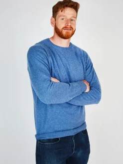 Cashmere And Merino Sweaters|Mens Knitwear*Sweater Shop Wool and Cashmere Crew Neck Denim