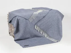 Cashmere & Merino Throws*Sweater Shop Wool and Cashmere Dusty Blue Herringbone Col:1476