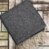 Wool Cashmere*Sweater Shop Wool and Cashmere Herringbone Scarf - Navy 2425