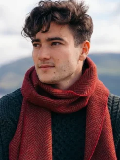 Wool Cashmere*Sweater Shop Wool and Cashmere Herringbone Scarf - 2413