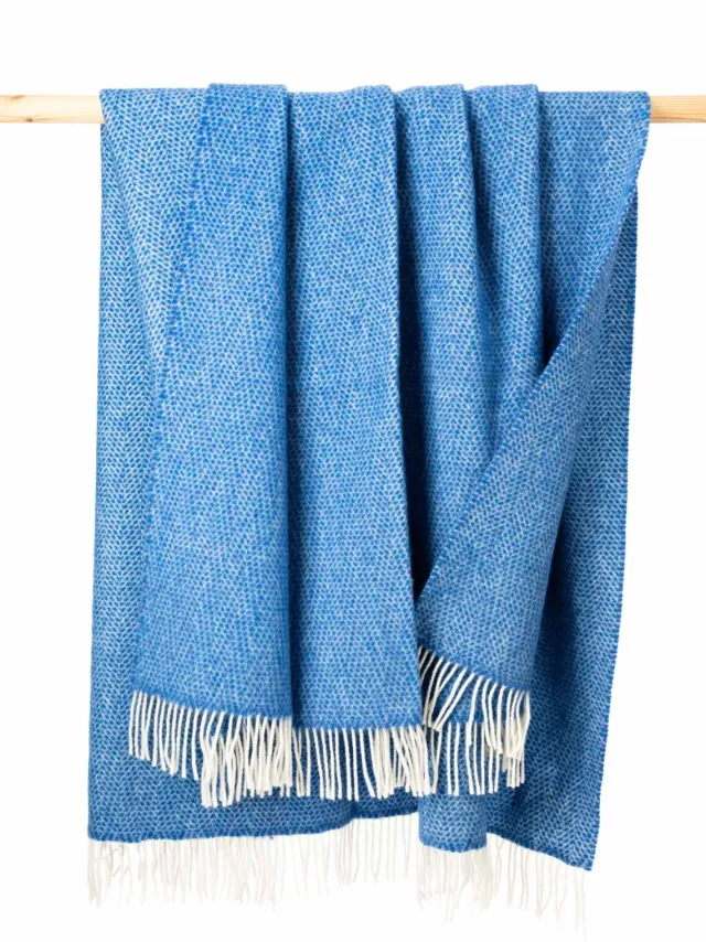 Cashmere & Merino Throws*Sweater Shop Wool and Cashmere Herringbone Throw Col.1434