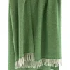 Cashmere & Merino Throws*Sweater Shop Wool and Cashmere Herringbone Throw Green Col.1491