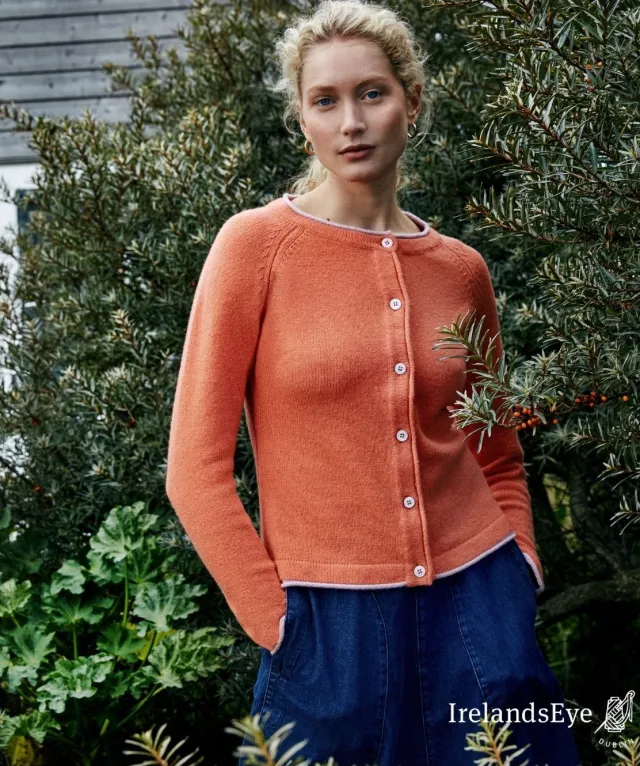 Cashmere And Merino Wool Sweaters|Ladies Cardigans*Sweater Shop Wool and Cashmere Killiney Cardigan Coral