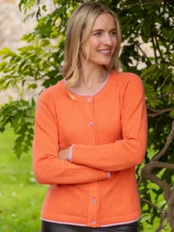 Cashmere And Merino Wool Sweaters|Ladies Cardigans*Sweater Shop Wool and Cashmere Killiney Cardigan Coral