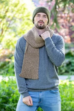 Wool Cashmere*Sweater Shop Wool and Cashmere Luxe Ribbed Scarf - Ground