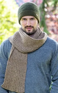 Wool Cashmere*Sweater Shop Wool and Cashmere Luxe Ribbed Scarf - Ground