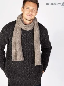 Wool Cashmere*Sweater Shop Wool and Cashmere Luxe Ribbed Scarf - Ground