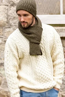 Wool Cashmere*Sweater Shop Wool and Cashmere Luxe ribbed scarf - forest green