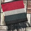 Wool Cashmere*Sweater Shop Wool Cashmere Scarf Made in Ireland - Wine/green/charcoal Mix 8002